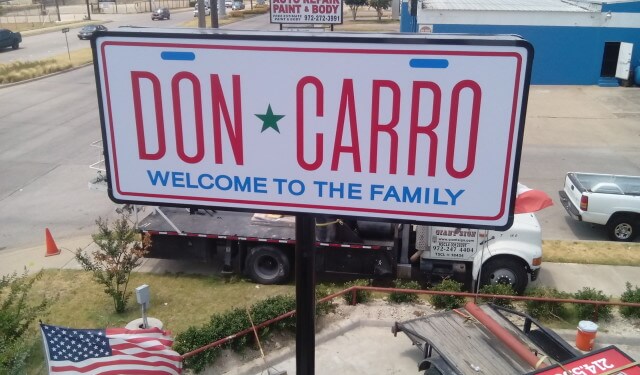 Don Carro in Garland (pole sign)