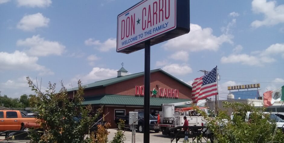 Don Carro in Garland (pole sign)